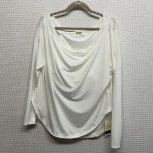 NWT Halara Cream/Ivory Long Sleeve Built In Bra Yoga Top Women Large China